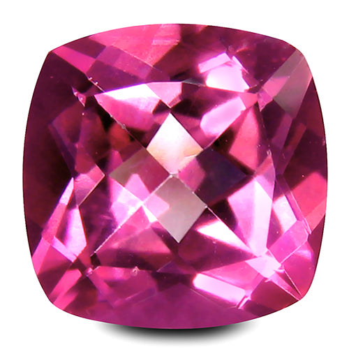 JLUXS CUSHION CUT 12MM HOT PINK TOPAZ (VS) AMAZING SPARKLING LOOSE GEMSTONE