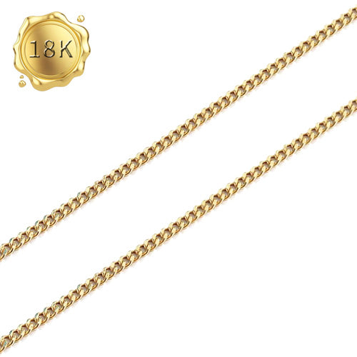 JLUXS 40 CM 16 INCH 18KT SOLID YELLOW GOLD CURB NECKLACE