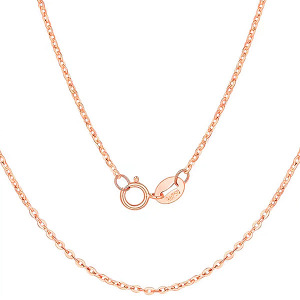 JLUXS 45 CM 18 INCHES AU750 18KT SOLID ROSE GOLD CABLE CHAIN