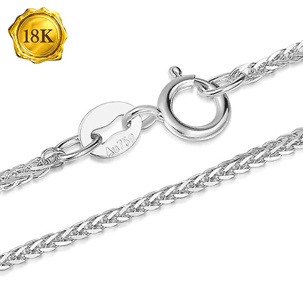 JLUXS 18 CM 7 INCHES AU750 DIAMOND-CUT SQUARE 18K SOLID GOLD WHEAT CHAIN BRACELET