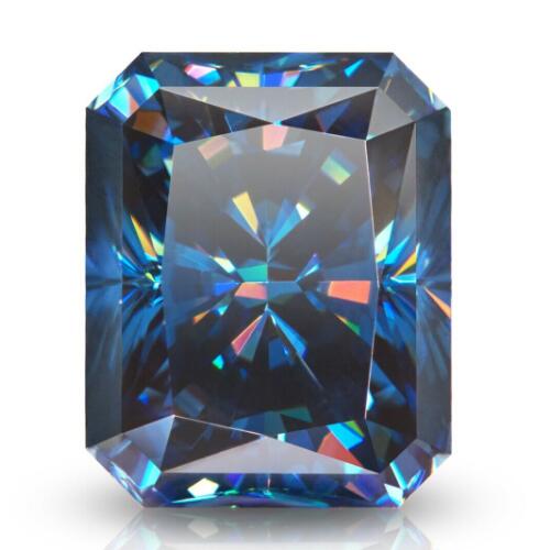 JLUXS Loose 1.00 Ct VVS/D Radiant Cut Loose Blue Diamond Moissanite (with GRA Certificate)