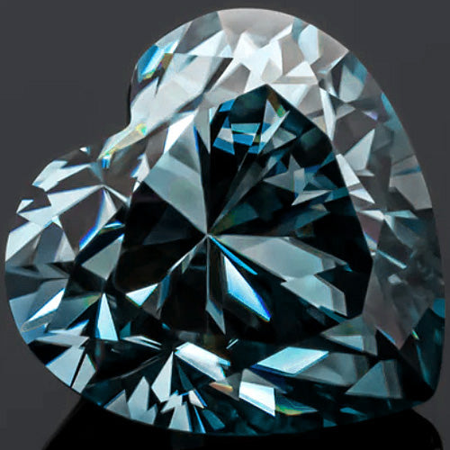 JLUXS (GRA CERTIFICATE REPORT) 7.5mm VVS Vivid Blue Color Heart Brilliant Cut Loose Moissanite Diamond