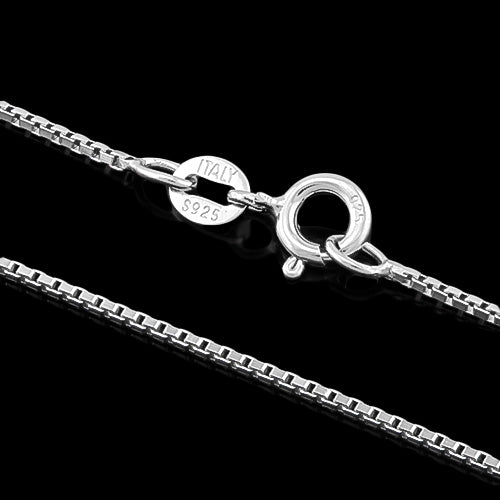 JLUXS 45 CM 18 INCHES 1MM 925 WHITE STERLING SILVER BOX CHAIN