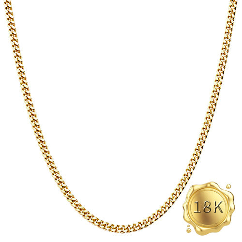 JLUXS 40 CM 16 INCH 18KT SOLID YELLOW GOLD CURB NECKLACE