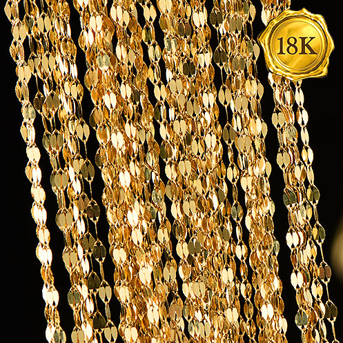 JLUXS 45 CM 18 INCHES AU750 18KT SOLID YELLOW GOLD TWINE CHAIN