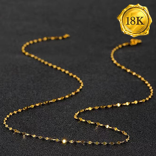 JLUXS 45 CM 18 INCHES AU750 18KT SOLID YELLOW GOLD TWINE CHAIN