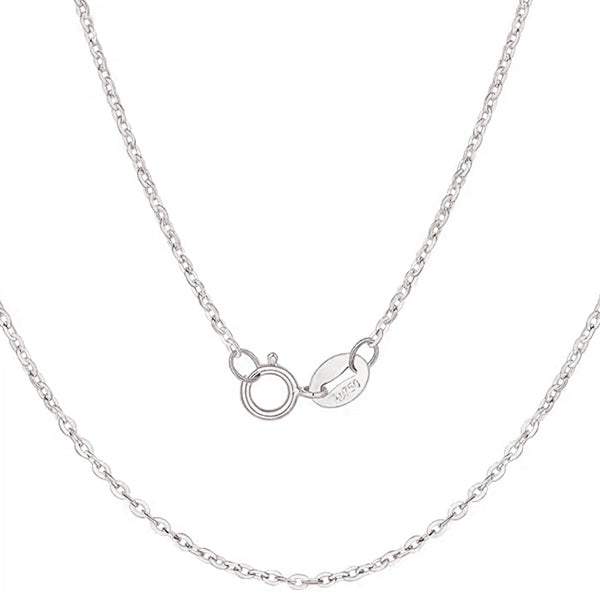JLUXS 45 CM 18 INCHES AU750 18KT SOLID WHITE GOLD CABLE CHAIN