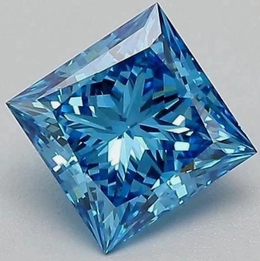 JLUXS Loose 1.00 Ct 5.5mm VVS/D Princess Brilliant Cut Loose Blue Moissanite Diamond (with GRA Certificate)