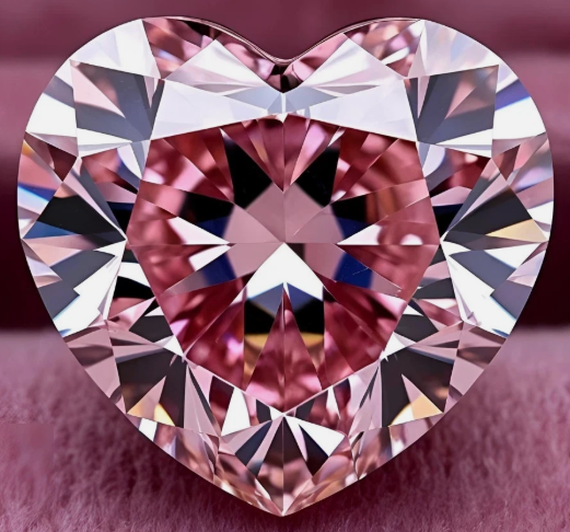 JLUXS (GRA CERTIFICATE REPORT) 8mm (Heart Brilliant Cut/VVS)Vivid Pink Color Loose Pink Diamond Moissanite