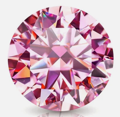 JLUXS (GRA CERTIFICATE REPORT) 3.00 Ct (Heart Arrows Cut/VVS)Vivid Pink Color Round Brilliant Loose Moissanite Diamond