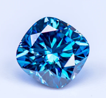 JLUXS (GRA CERTIFICATE REPORT) 6mm VVS Vivid Blue Color Cushion Cut Loose Moissanite Diamond